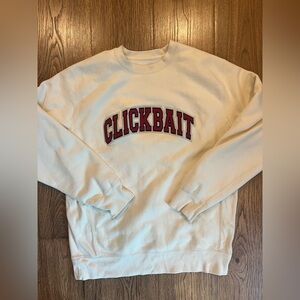 Clickbait Cream Maroon Crewneck Sweatshirt Large EUC